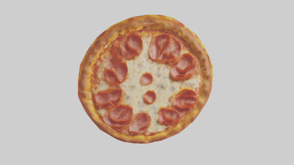 3D model Pepperoni pizza model VR / AR / low-poly