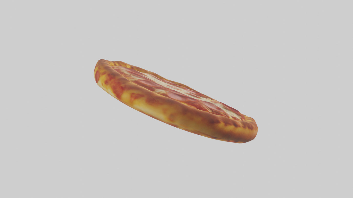 3D model Pepperoni pizza model VR / AR / low-poly