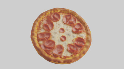 3D model Pepperoni pizza model VR / AR / low-poly