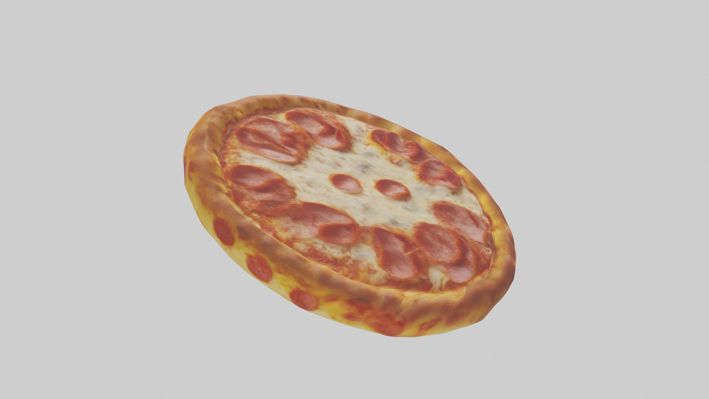 3D model Pepperoni pizza model VR / AR / low-poly