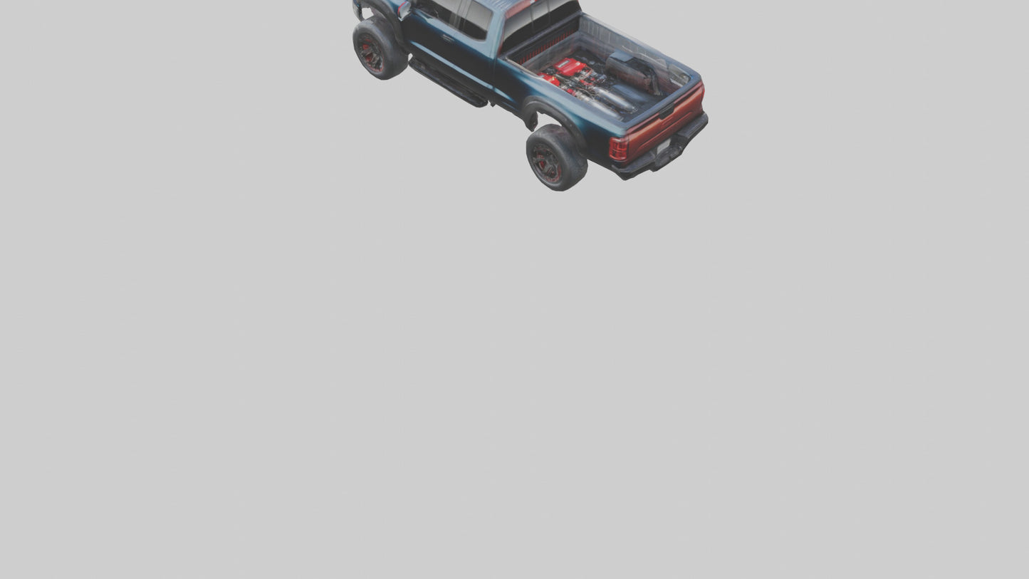 3D model Performance Pickup Truck with Supercharger model VR / AR / low-poly