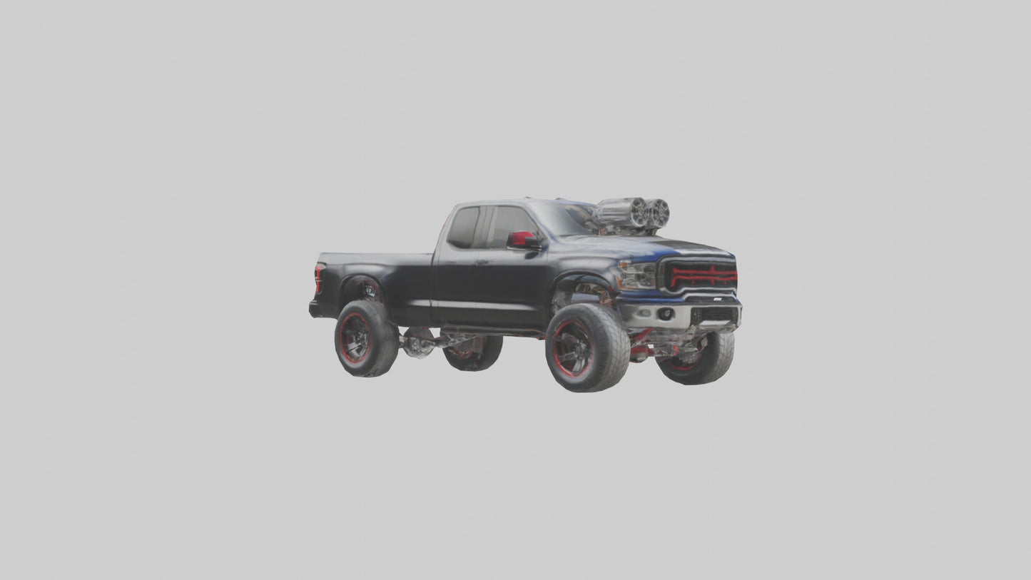 3D model Performance Pickup Truck with Supercharger model VR / AR / low-poly