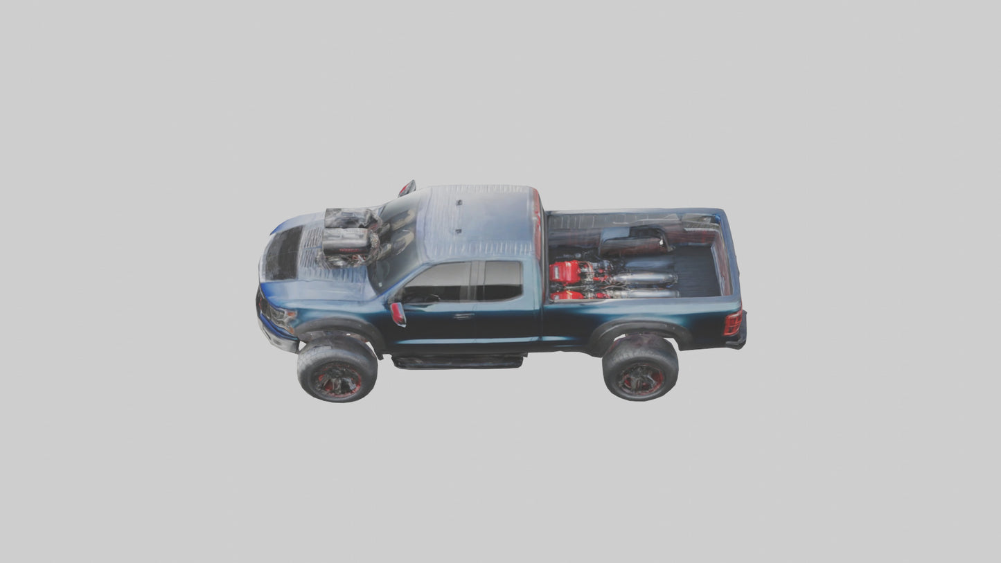 3D model Performance Pickup Truck with Supercharger model VR / AR / low-poly