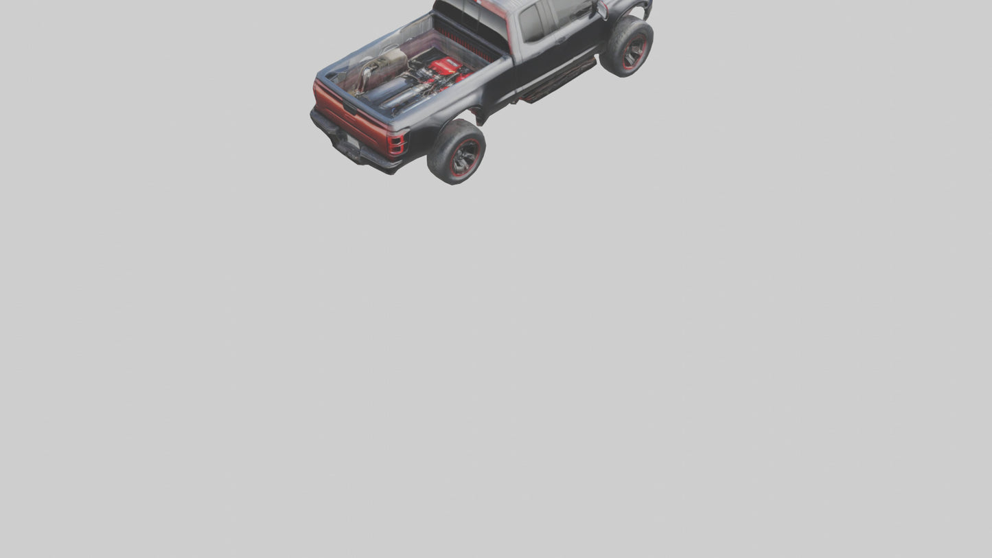 3D model Performance Pickup Truck with Supercharger model VR / AR / low-poly