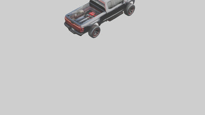 3D model Performance Pickup Truck with Supercharger model VR / AR / low-poly