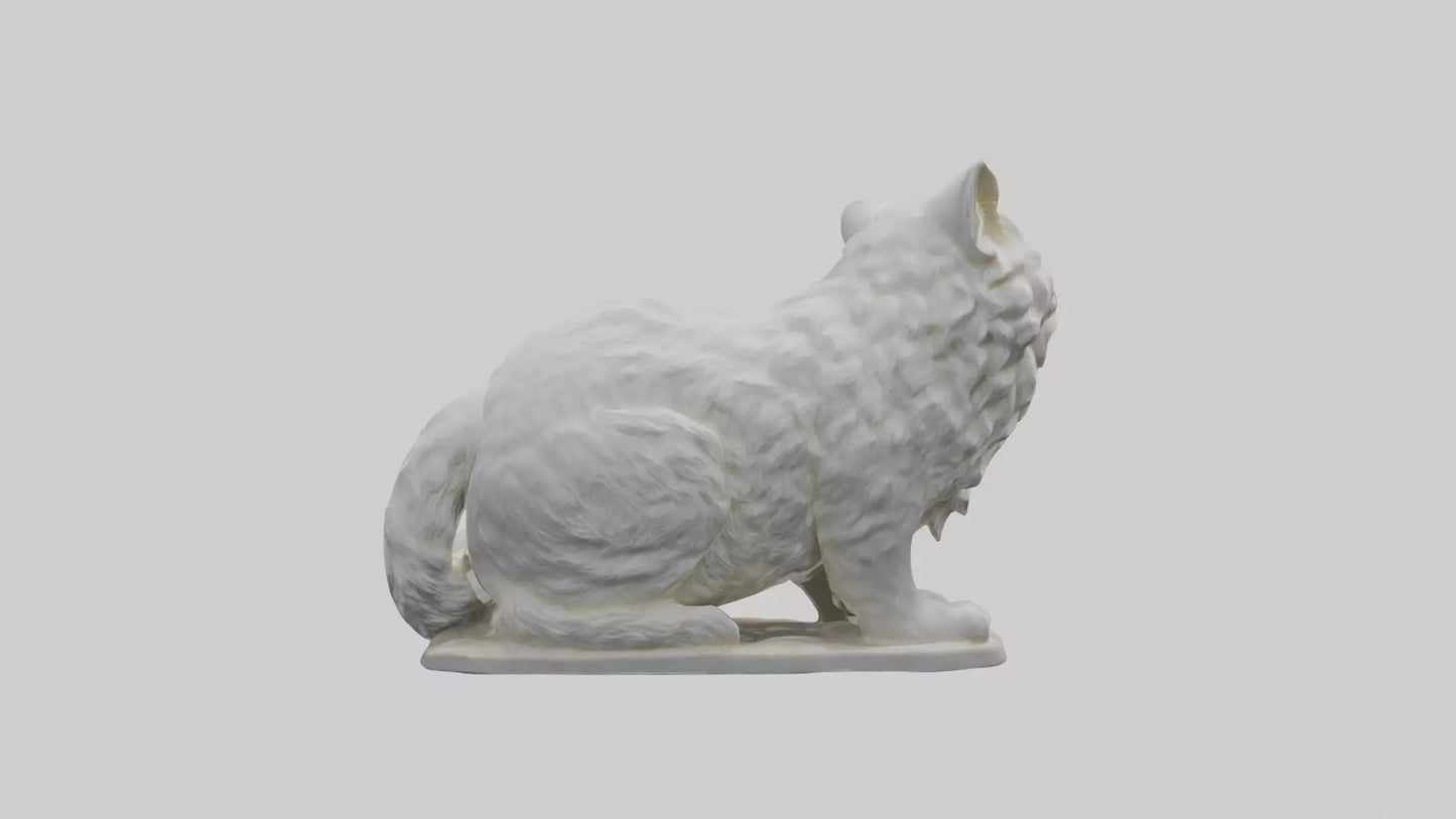 3D model Persian Cat statue model VR / AR / low-poly