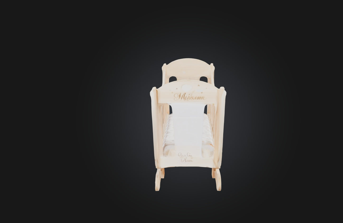 3D model Personalized Wooden Cradle VR / AR / low-poly
