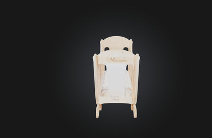 3D model Personalized Wooden Cradle VR / AR / low-poly