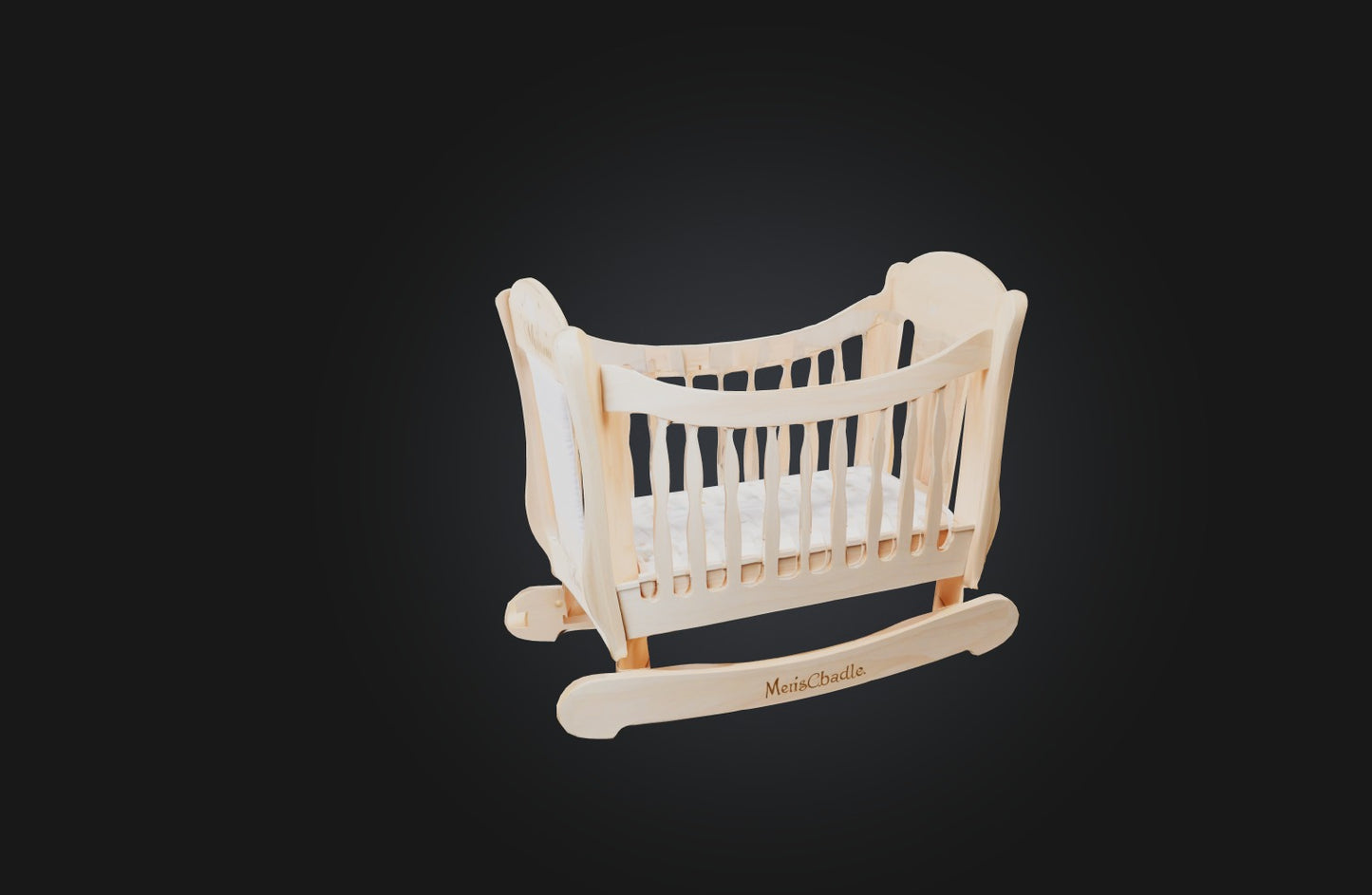 3D model Personalized Wooden Cradle VR / AR / low-poly