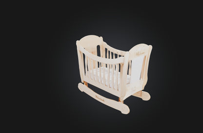 3D model Personalized Wooden Cradle VR / AR / low-poly