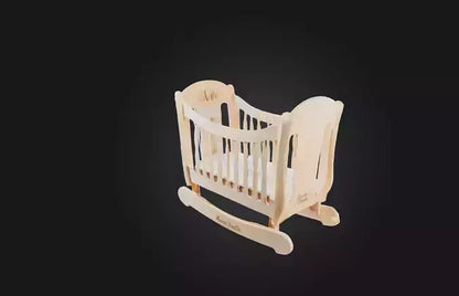 3D model Personalized Wooden Cradle VR / AR / low-poly