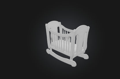 3D model Personalized Wooden Cradle VR / AR / low-poly