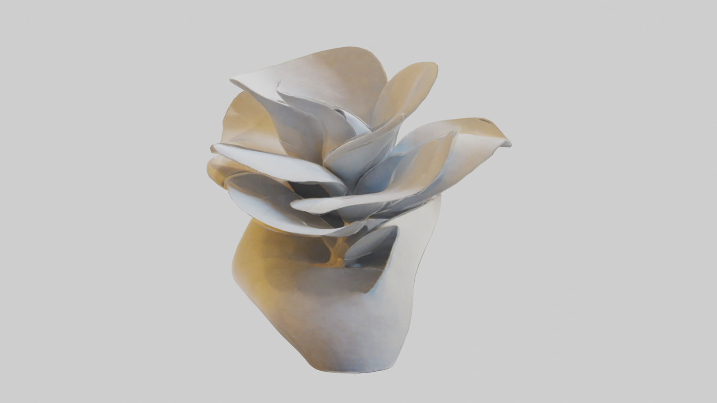3D model Petal Form Abstract statue model VR / AR / low-poly