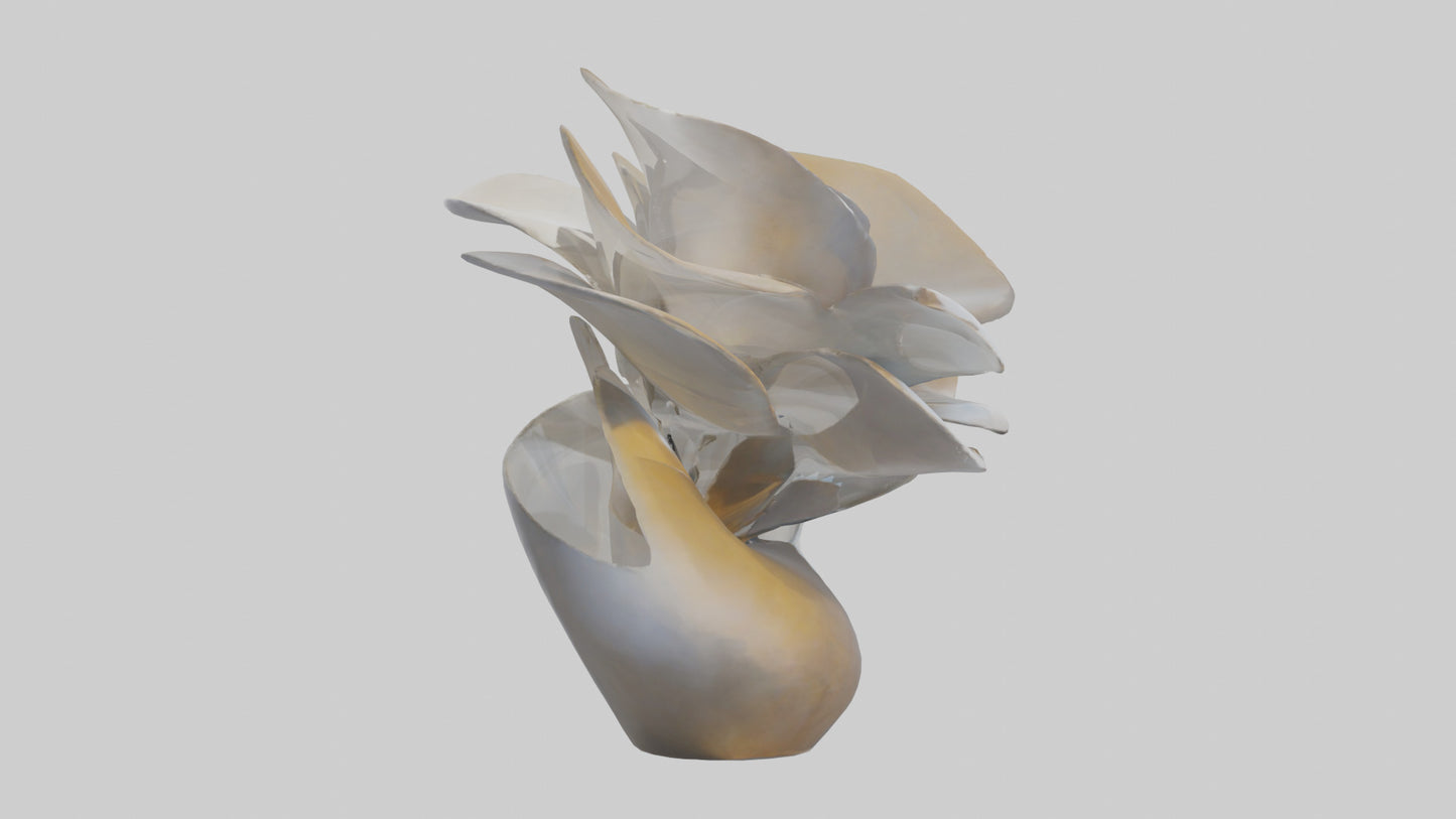 3D model Petal Form Abstract statue model VR / AR / low-poly