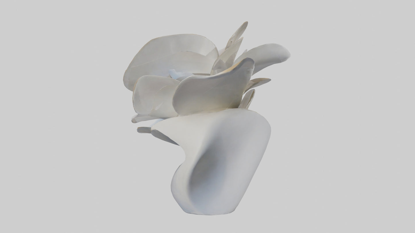 3D model Petal Form Abstract statue model VR / AR / low-poly