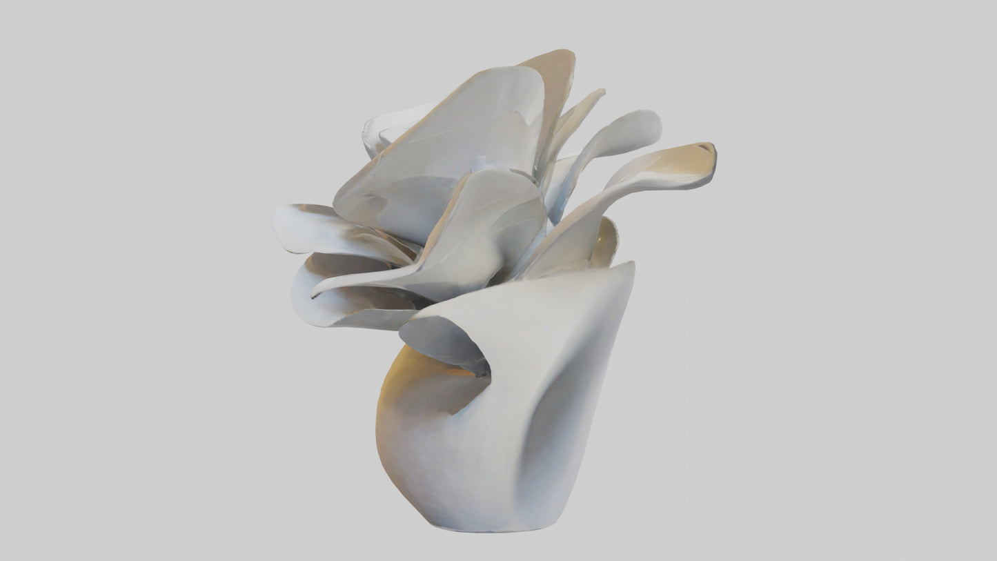 3D model Petal Form Abstract statue model VR / AR / low-poly