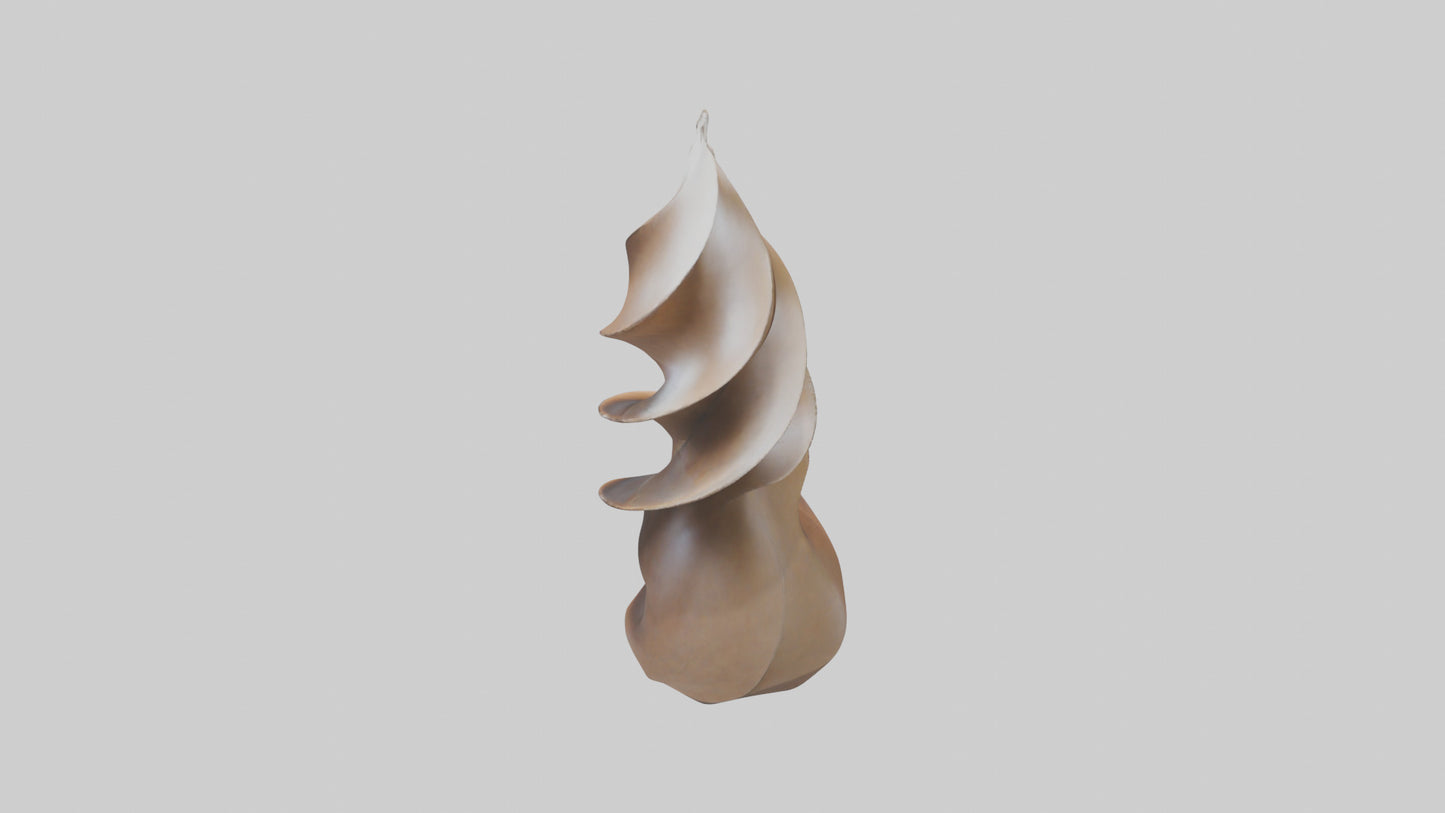 Petal Spiral Sculpture model VR / AR / low-poly