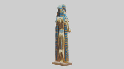3D model Pharaoh statue model VR / AR / low-poly