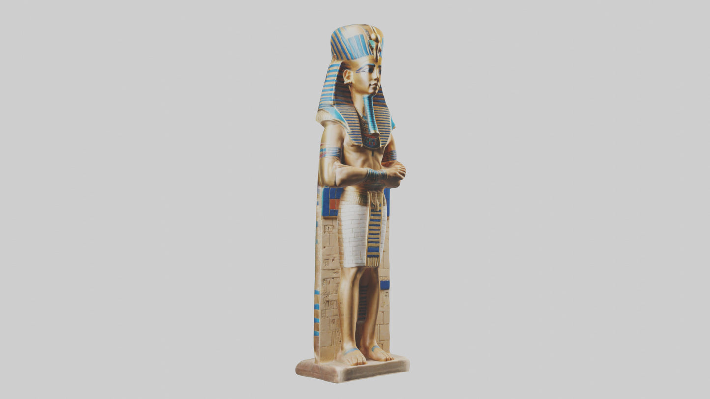 3D model Pharaoh statue model VR / AR / low-poly