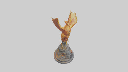 3D model Phoenix Guardian statue model VR / AR / low-poly