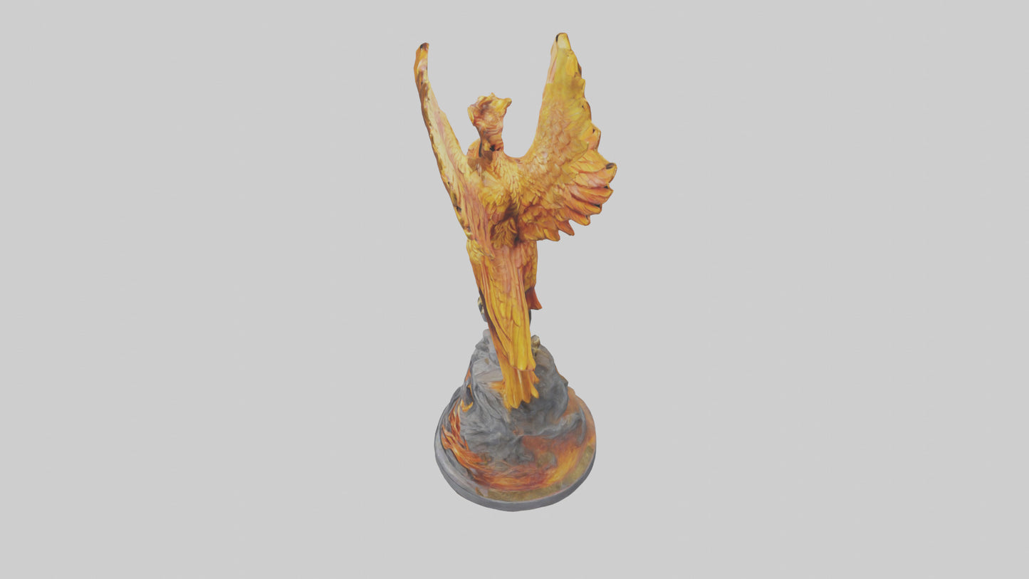 3D model Phoenix Guardian statue model VR / AR / low-poly