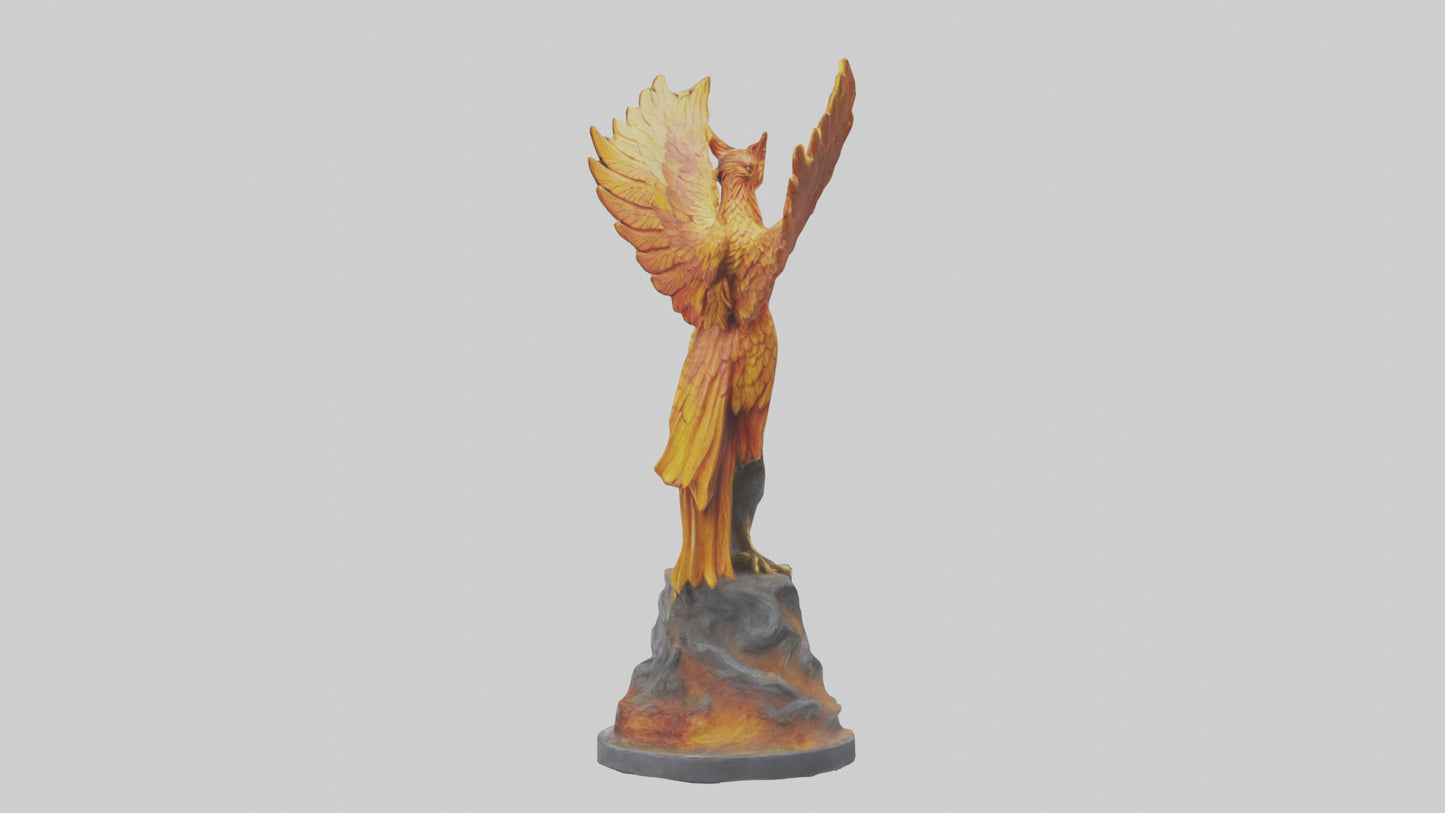 3D model Phoenix Guardian statue model VR / AR / low-poly