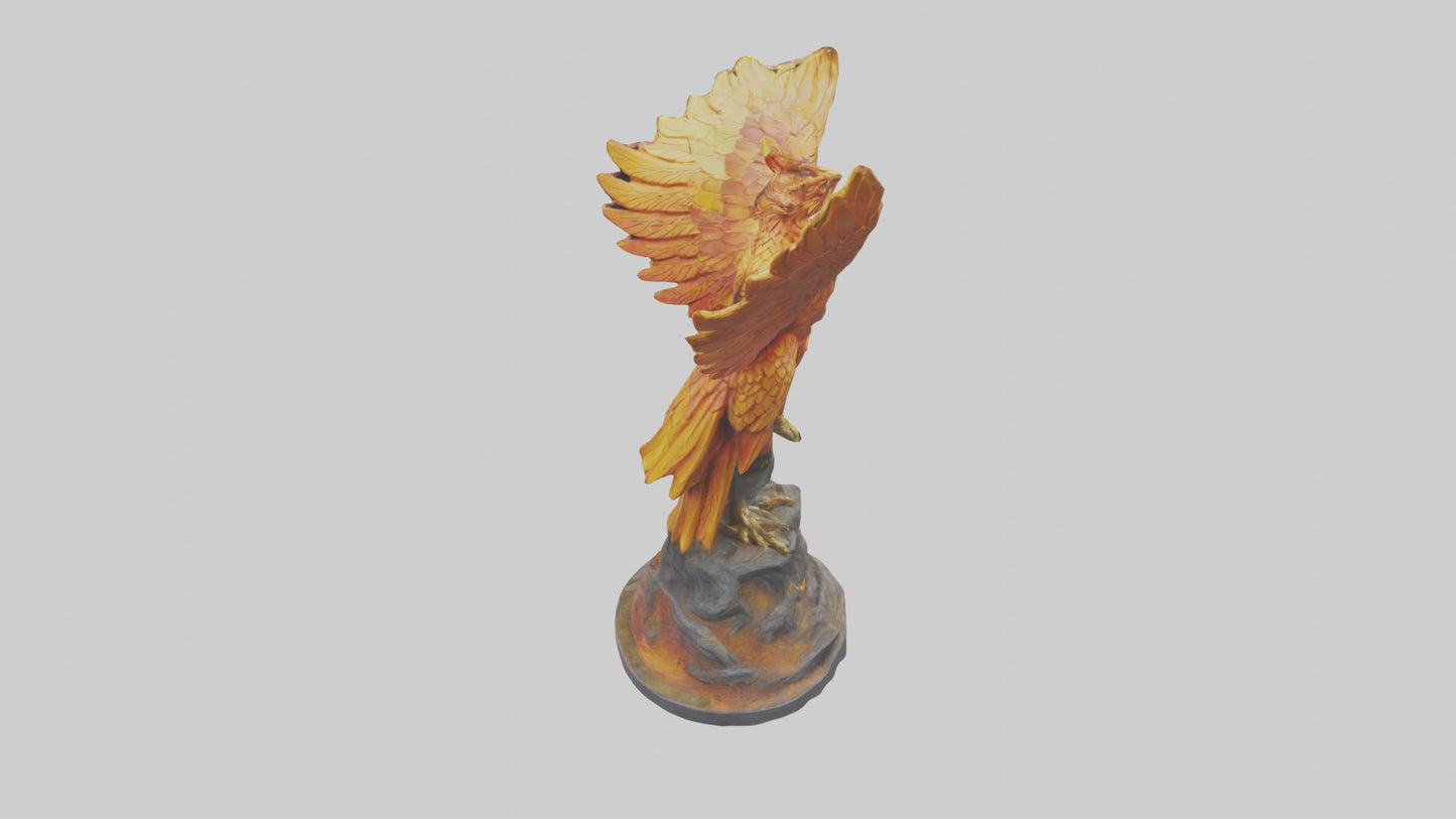 3D model Phoenix Guardian statue model VR / AR / low-poly