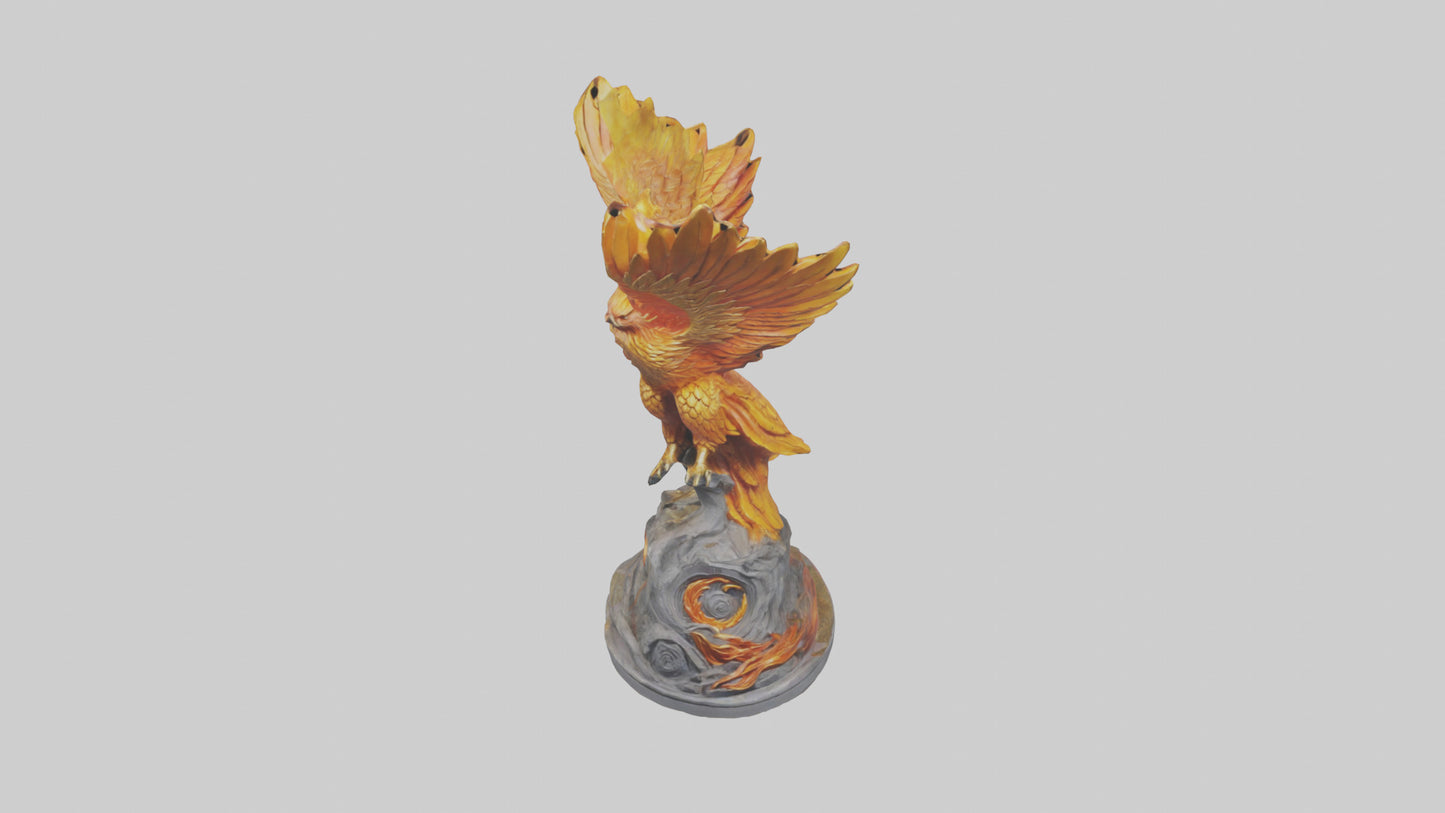 3D model Phoenix Guardian statue model VR / AR / low-poly