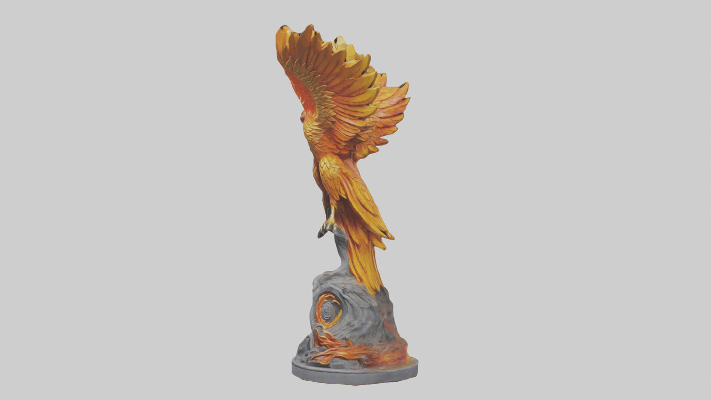 3D model Phoenix Guardian statue model VR / AR / low-poly