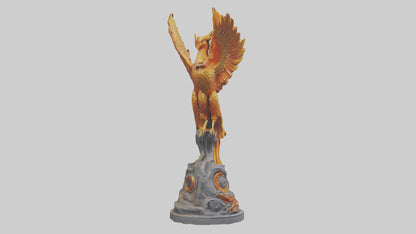 3D model Phoenix Guardian statue model VR / AR / low-poly