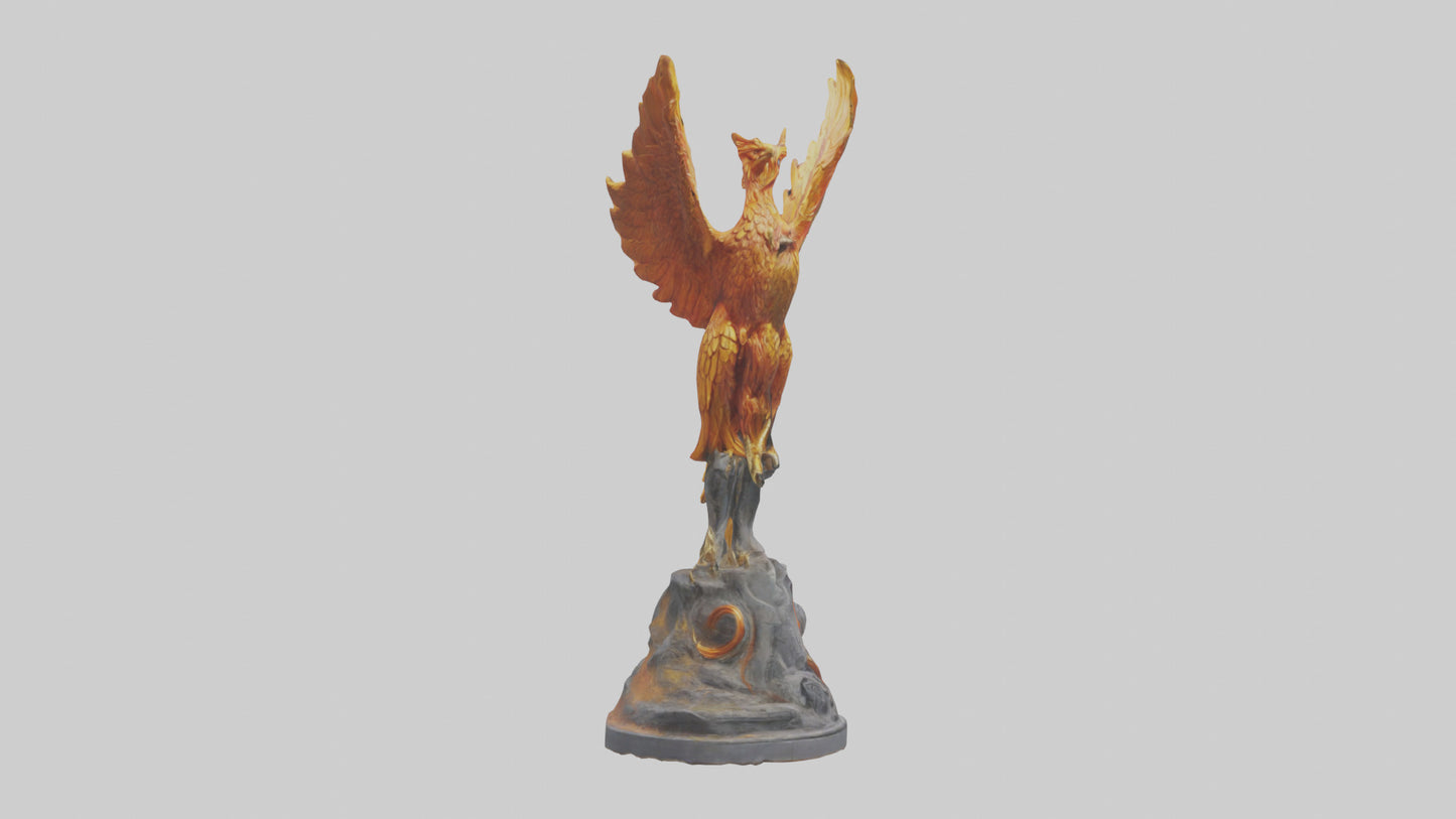 3D model Phoenix Guardian statue model VR / AR / low-poly