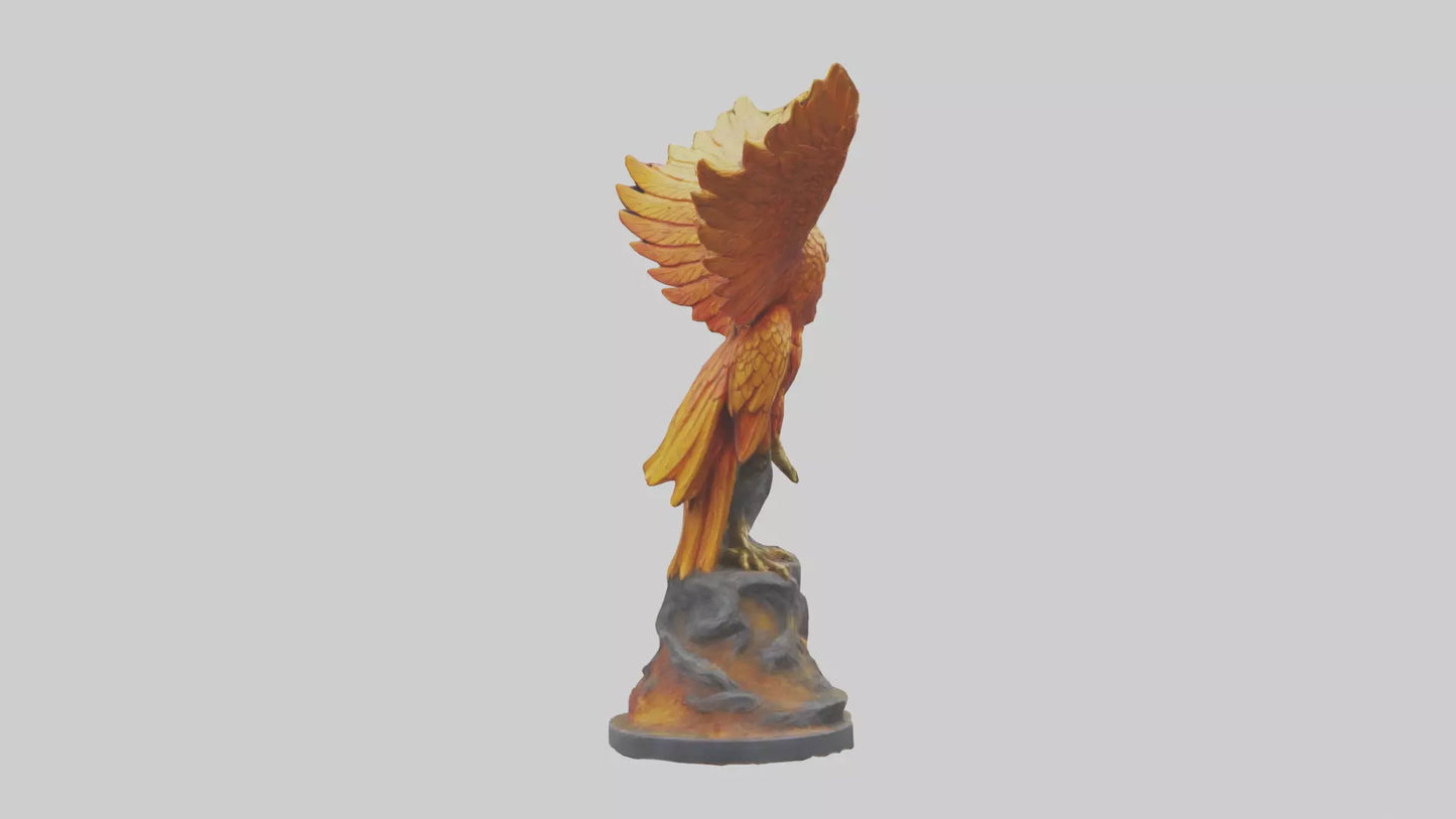 3D model Phoenix Guardian statue model VR / AR / low-poly