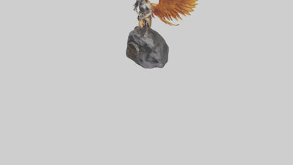 3D model Phoenix Rider statue model VR / AR / low-poly