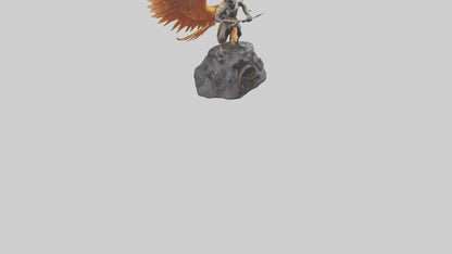3D model Phoenix Rider statue model VR / AR / low-poly