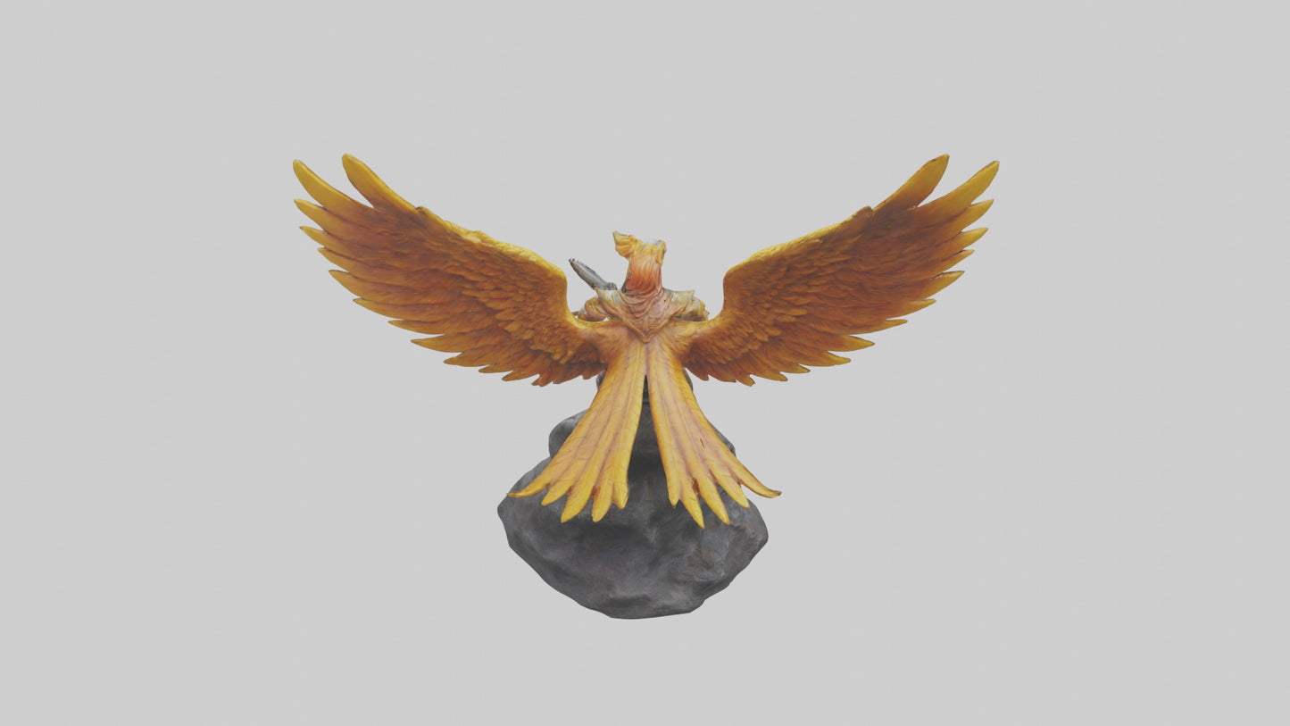 3D model Phoenix Rider statue model VR / AR / low-poly