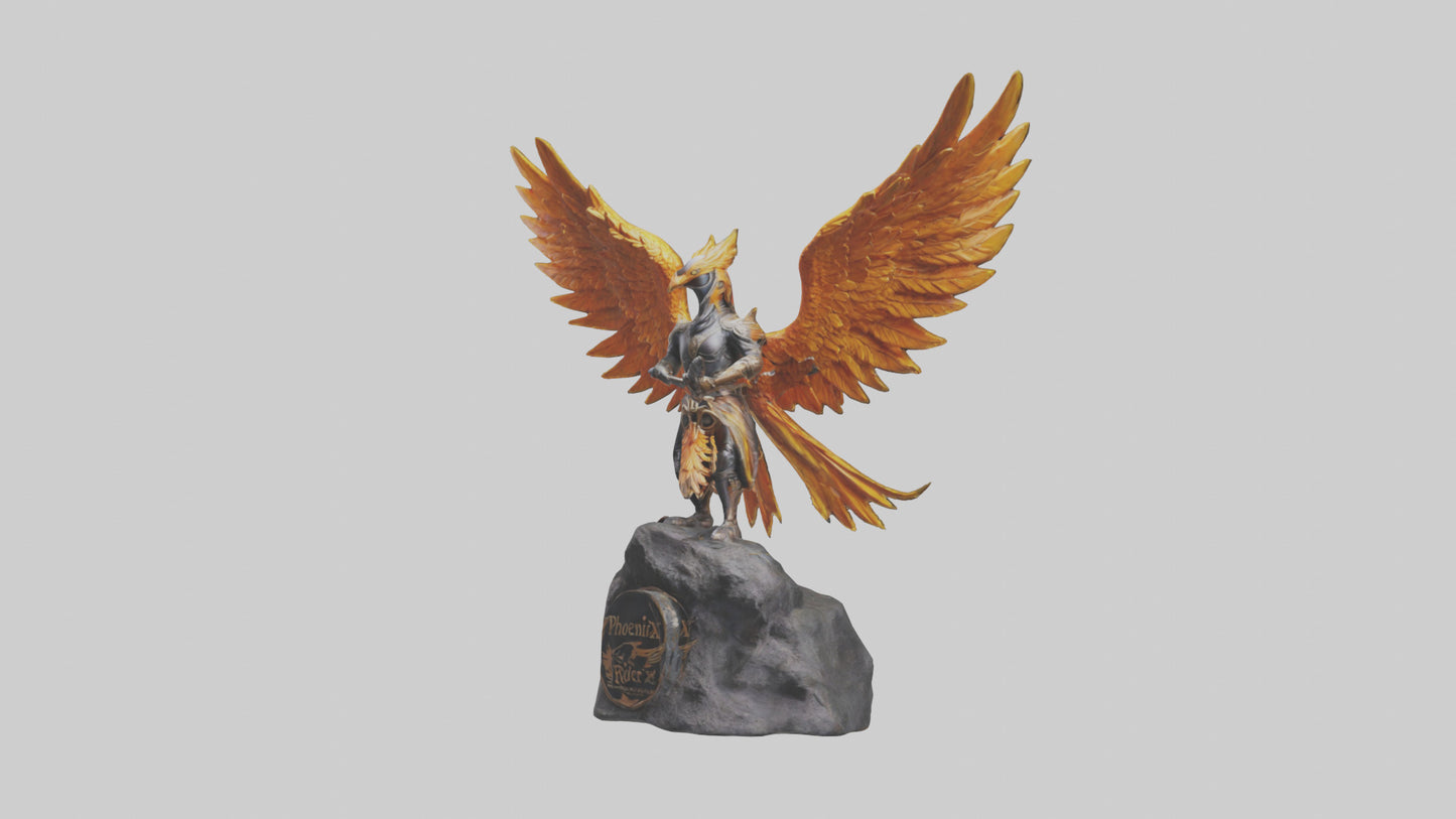 3D model Phoenix Rider statue model VR / AR / low-poly