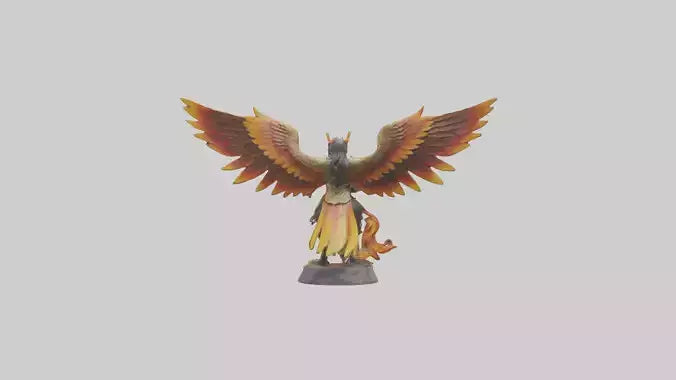 3D model Phoenix Warrior statue model VR / AR / low-poly