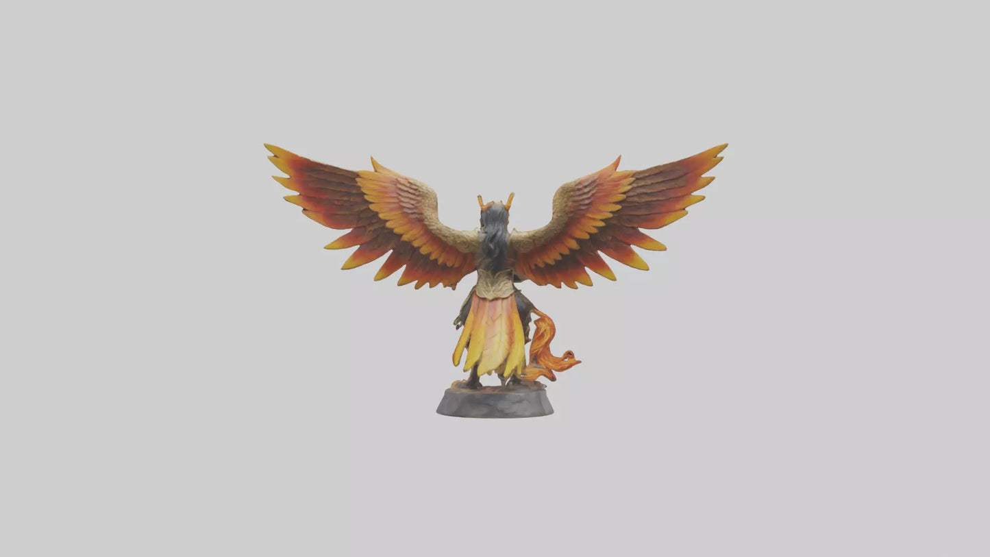 3D model Phoenix Warrior statue model VR / AR / low-poly