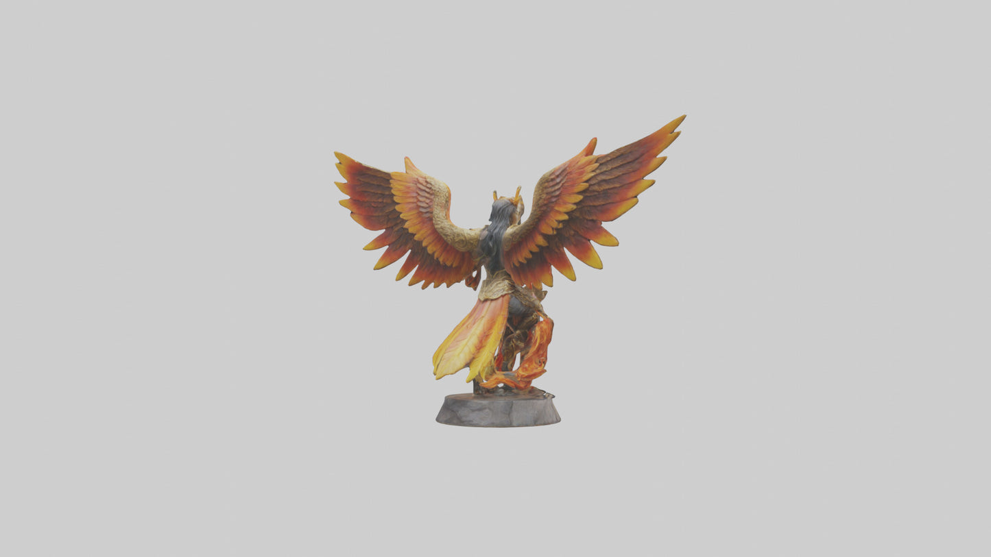 3D model Phoenix Warrior statue model VR / AR / low-poly