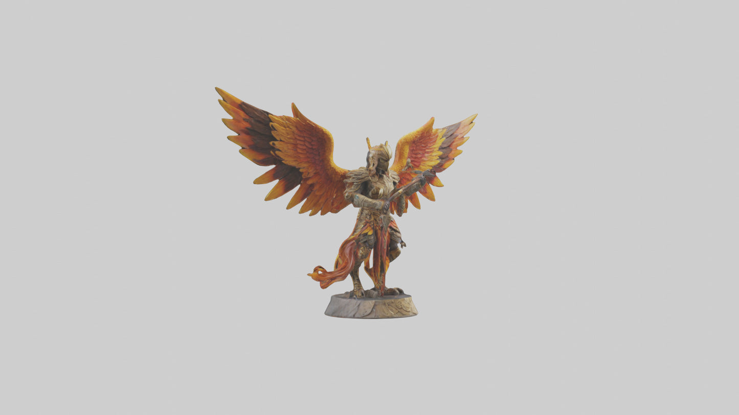 3D model Phoenix Warrior statue model VR / AR / low-poly