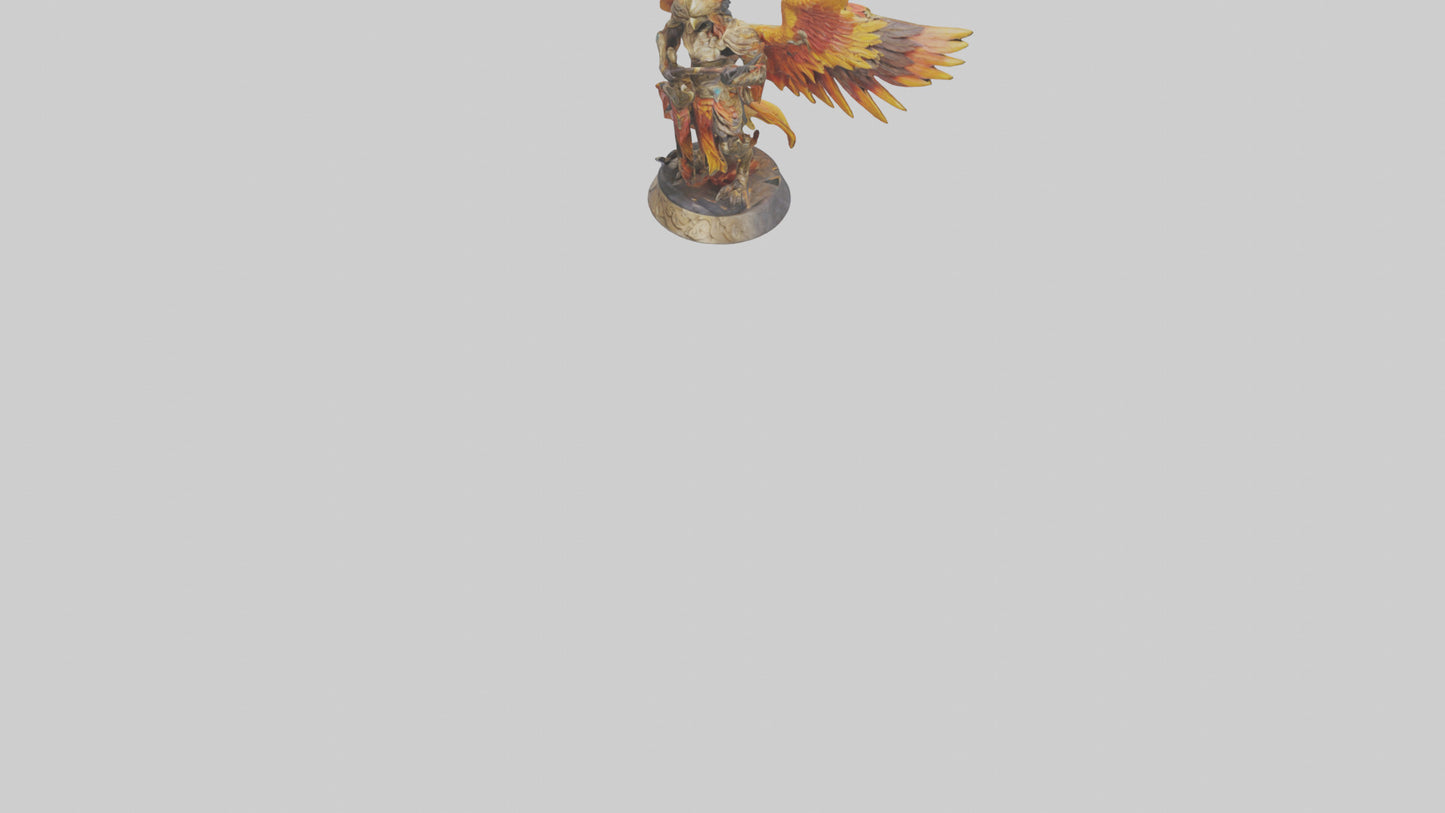 3D model Phoenix Warrior statue model VR / AR / low-poly