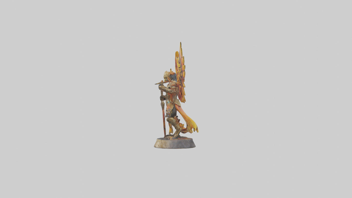 3D model Phoenix Warrior statue model VR / AR / low-poly