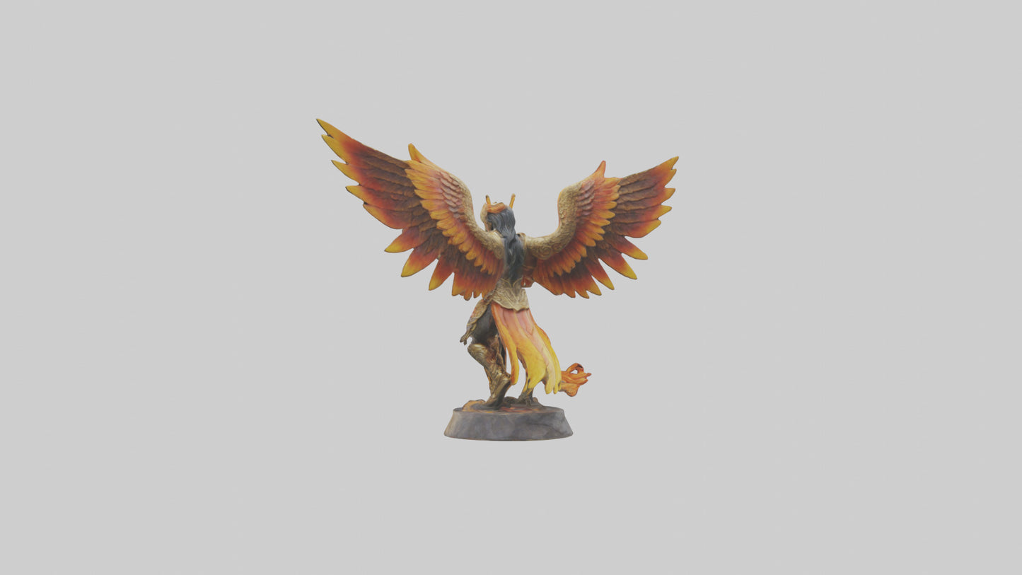 3D model Phoenix Warrior statue model VR / AR / low-poly