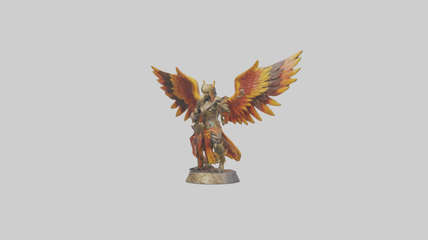 3D model Phoenix Warrior statue model VR / AR / low-poly