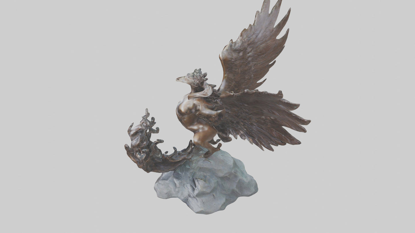 3D model Phoenixs Ashes statue model VR / AR / low-poly