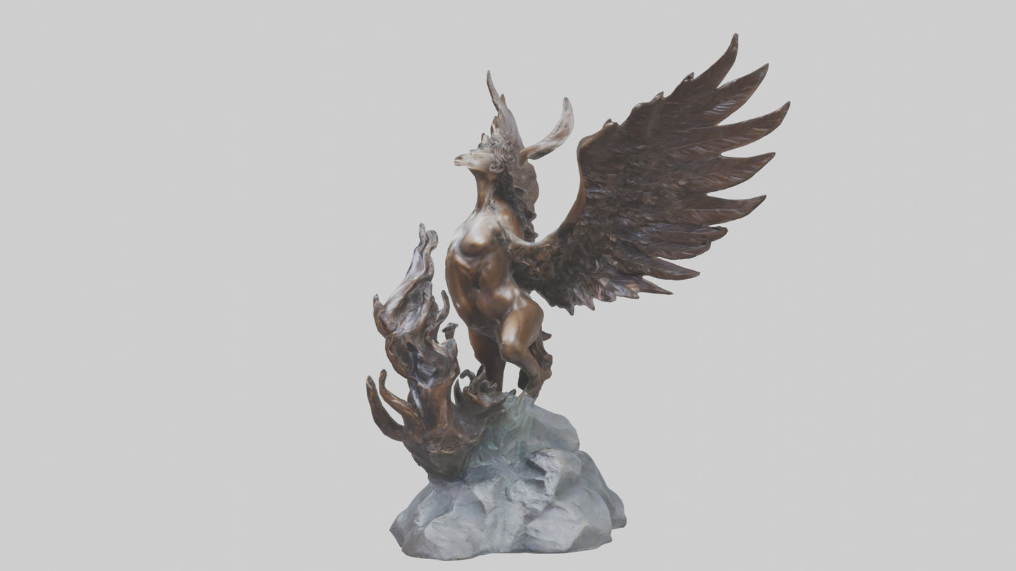 3D model Phoenixs Ashes statue model VR / AR / low-poly