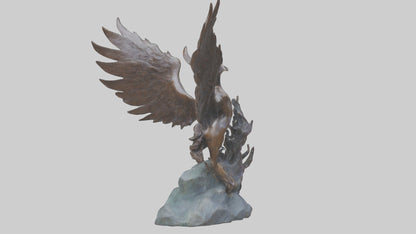 3D model Phoenixs Ashes statue model VR / AR / low-poly