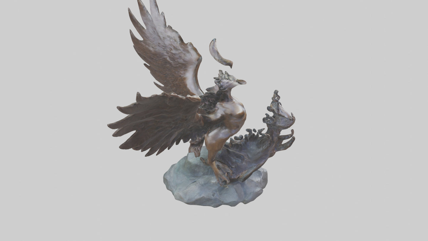 3D model Phoenixs Ashes statue model VR / AR / low-poly
