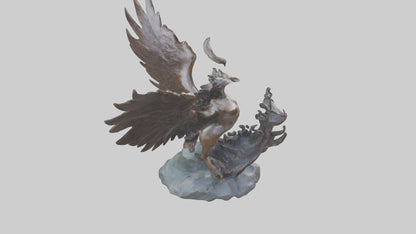 3D model Phoenixs Ashes statue model VR / AR / low-poly