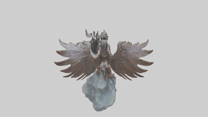 3D model Phoenixs Ashes statue model VR / AR / low-poly